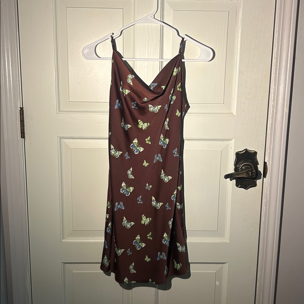 Urban Outfitters Brown Dress with Butterfly Design